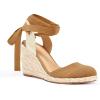 imageJuliet Holy Womens Lace up Espadrilles Closed Toe Wedges Sandals Strappy Slingback Platform HeelsCamel