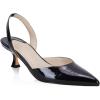 imageJuliet Holy Womens Pumps Shoes Pointed Toe Slip on Slingback Elastic Strap Classic Kitten HeelsBlack