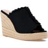 imageJuliet Holy Womens Wedge Sandals Peep Toe Denim Slip On Backless Espadrilles Platform Sandal ShoesBlack