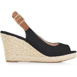 imageJuliet Holy Womens Ankle Strap Espadrille Wedges Round Open Toe Platform Slingback Slip on Peep Toe Sandals Comfort Summer ShoesBlack