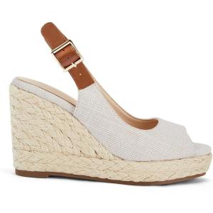 imageJuliet Holy Womens Ankle Strap Espadrille Wedges Round Open Toe Platform Slingback Slip on Peep Toe Sandals Comfort Summer ShoesCreamywhite