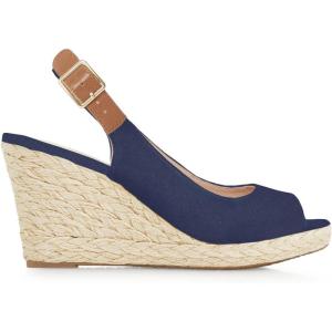 imageJuliet Holy Womens Ankle Strap Espadrille Wedges Round Open Toe Platform Slingback Slip on Peep Toe Sandals Comfort Summer ShoesNavy