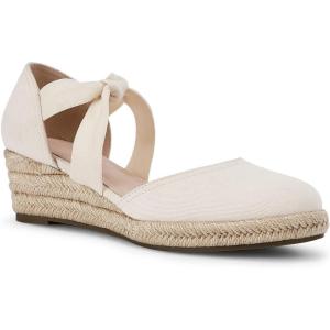imageJuliet Holy Womens Espadrille Wedges Sandals Platform Bohemian Slipons Elastic Strap Knotted Canvas ShoesIvory White