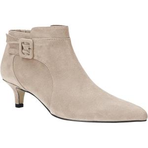 imageJuliet Holy Womens Pointed Toe Ankle Boots Kitten Heels Faux Suede Booties Side Zipper Dress ShoesBeige
