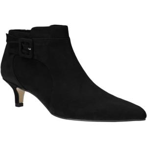imageJuliet Holy Womens Pointed Toe Ankle Boots Kitten Heels Faux Suede Booties Side Zipper Dress ShoesBlack