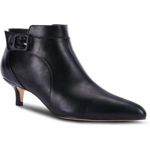 imageJuliet Holy Womens Pointed Toe Ankle Boots Kitten Heels Faux Suede Booties Side Zipper Dress ShoesCool Black