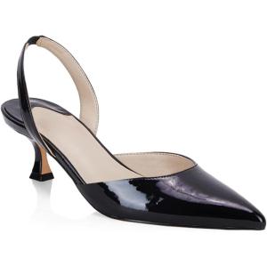 imageJuliet Holy Womens Pumps Shoes Pointed Toe Slip on Slingback Elastic Strap Classic Kitten HeelsBlack