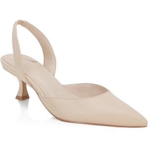 imageJuliet Holy Womens Pumps Shoes Pointed Toe Slip on Slingback Elastic Strap Classic Kitten HeelsKhaki