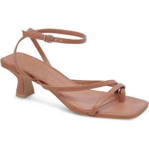 imageJuliet Holy Womens Strappy Sandals Kitten Heel Open Toe Slingback Ankle Strap Wedding Party Summer Heeled SandalsBrown