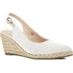 imageJuliet Holy Womens Wedge Sandals Espadrilles Closed Toe Slingback Buckle Strap Comfortable Casual Summer Wedges ShoesWhite