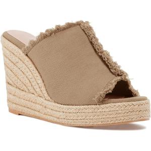 imageJuliet Holy Womens Wedge Sandals Peep Toe Denim Slip On Backless Espadrilles Platform Sandal ShoesKhaki