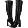 imageJuliet Holy Womens Pointed Toe Kneehigh Boot Wide Calf Chunky Block Side Zipper Gogo BootsBlack