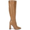 imageJuliet Holy Womens Pointed Toe Kneehigh Boot Wide Calf Chunky Block Side Zipper Gogo BootsDark Brown