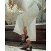 imageJuliet Holy Womens Slingback Low Chunky Heels Pumps Closed Square Toe Block Heel Slip On Party Dress Work ShoesBlack