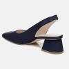 imageJuliet Holy Womens Slingback Low Chunky Heels Pumps Closed Square Toe Block Heel Slip On Party Dress Work ShoesNavy Blue