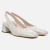 imageJuliet Holy Womens Slingback Low Chunky Heels Pumps Closed Square Toe Block Heel Slip On Party Dress Work ShoesWhite