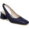 imageJuliet Holy Womens Slingback Low Chunky Heels Pumps Closed Square Toe Block Heel Slip On Party Dress Work ShoesNavy Blue