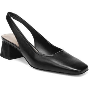 imageJuliet Holy Womens Slingback Low Chunky Heels Pumps Closed Square Toe Block Heel Slip On Party Dress Work ShoesBlack