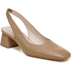imageJuliet Holy Womens Slingback Low Chunky Heels Pumps Closed Square Toe Block Heel Slip On Party Dress Work ShoesBrown