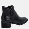 imageJuliet Holy Womens Chelsea Ankle Boots Chunky Stacked Low Heel Slip on Side Zipper Fall Western BootiesBlack