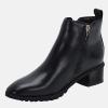imageJuliet Holy Womens Chelsea Ankle Boots Chunky Stacked Low Heel Slip on Side Zipper Fall Western BootiesBlack