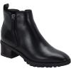 imageJuliet Holy Womens Chelsea Ankle Boots Chunky Stacked Low Heel Slip on Side Zipper Fall Western BootiesBlack