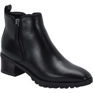 imageJuliet Holy Womens Chelsea Ankle Boots Chunky Stacked Low Heel Slip on Side Zipper Fall Western BootiesBlack