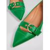 imageJuliet Holy Womens Kitten Heels Pointed Toe Pumps Slip On Buckle Strap Low Heel Comfort Wedding Dress ShoesGreen