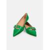 imageJuliet Holy Womens Kitten Heels Pointed Toe Pumps Slip On Buckle Strap Low Heel Comfort Wedding Dress ShoesGreen