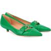 imageJuliet Holy Womens Kitten Heels Pointed Toe Pumps Slip On Buckle Strap Low Heel Comfort Wedding Dress ShoesGreen
