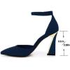 imageJuliet Holy Womens Pumps Point Closed Toe Heels Buckle Ankle Strap DOrsay Heeled SandalsNavy