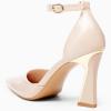 imageJuliet Holy Womens Pumps Point Closed Toe Heels Buckle Ankle Strap DOrsay Heeled SandalsNude