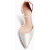 imageJuliet Holy Womens Pumps Point Closed Toe Heels Buckle Ankle Strap DOrsay Heeled SandalsSatin White