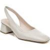 imageJuliet Holy Womens Slingback Low Chunky Heels Pumps Closed Square Toe Block Heel Slip On Party Dress Work ShoesCream White