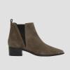 imageJuliet Holy Womens Chelsea Boots Fashion Winter Pointed Toe Chunky Stacked Low Heel Slip On Ankle BootiesTaupe