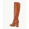 imageJuliet Holy Womens Knee High Boots Stacked Block Heel Wide Calf Closed Pointed Toe Riding BootsBrown