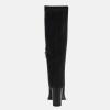 imageJuliet Holy Womens Knee High Boots Stacked Block Heel Wide Calf Closed Pointed Toe Riding BootsCool Black