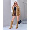 imageJuliet Holy Womens Knee High Boots Stacked Block Heel Wide Calf Closed Pointed Toe Riding BootsKhaki