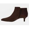 imageJuliet Holy Womens Pointed Toe Ankle Boots Kitten Heels Faux Suede Booties Side Zipper Dress ShoesDark Brown Suede