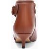 imageJuliet Holy Womens Pointed Toe Ankle Boots Kitten Heels Faux Suede Booties Side Zipper Dress ShoesRed Brown Pu