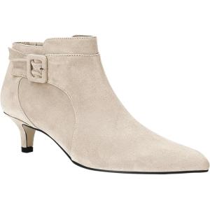 imageJuliet Holy Womens Pointed Toe Ankle Boots Kitten Heels Faux Suede Booties Side Zipper Dress ShoesBeige