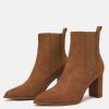 imageJuliet Holy Womens Pointed Toe Ankle Boots High Stacked Block Heel Slip On Elastic Fashion Chelsea Booties