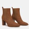 imageJuliet Holy Womens Pointed Toe Ankle Boots High Stacked Block Heel Slip On Elastic Fashion Chelsea Booties