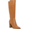 imageJuliet Holy Womens Knee High Boots Stacked Block Heel Pointed Toe Riding BootsLight Brown