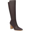 imageJuliet Holy Womens Knee High Boots Stacked Block Heel Pointed Toe Riding Boot ShoesCoffee