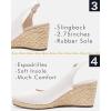 image:imageJuliet Holy Womens Wedge Sandals Espadrilles Closed Toe Slingback Buckle Strap Comfortable Casual Summer Wedges ShoesWhite Pu