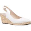 image:imageJuliet Holy Womens Wedge Sandals Espadrilles Closed Toe Slingback Buckle Strap Comfortable Casual Summer Wedges ShoesWhite Pu