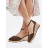 image:imageJuliet Holy Womens Espadrilles Sandals Closed Toe Platform Ankle Strap Casual Summer WedgesStyle 1 Coffee