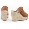 image:imageJuliet Holy Womens Wedge Sandals Peep Toe Denim Slip On Backless Espadrilles Platform Sandal ShoesBrown