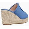 image:imageJuliet Holy Womens Wedge Sandals Peep Toe Denim Slip On Backless Espadrilles Platform Sandal ShoesDenim Blue